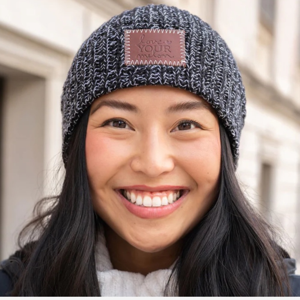 Love your Melon Black and White speckled Beanie